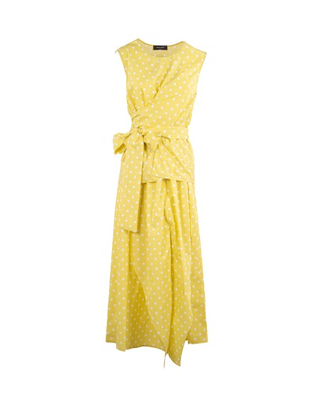 Shop FABIANA FILIPPI  Abito: Fabiana Filippi abito midi a pois.
Chiusura con nodo.
Vita elasticizzata.
Dettaglio inserto drappeggiato.
Senza maniche.
Composizione: 100% cotone.
Made in Italy.. ABD265F200D833-780